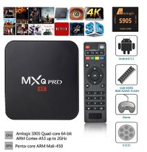 Mxq Pro Smart 4K HD Digital Android TV Box - Black