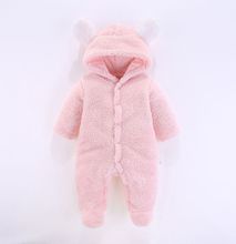 Pink Fluffy And Warm Baby Romper