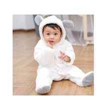 White Fluffy And Warm Baby Romper