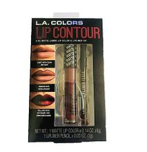 L.A. Colors 2 pc Matte Liquid Lip Color & Lipliner Kit - Oxblood