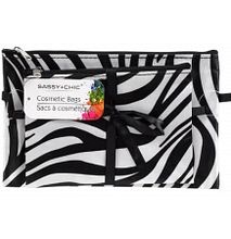 L.A. Colors Zippered Cosmetic Bags 2-ct Packs - Zebra Print