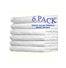 6pcs White salon size towels 20 inches x 37 inches