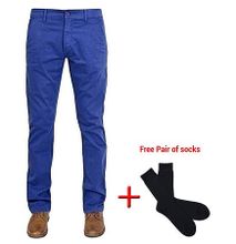 Royal Blue Men's Khaki Pants+free pair of socks