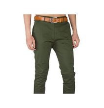 Soft Khaki Men's Trouser Stretch Slim Fit Casual-Green