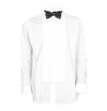White Tuxedo Collar Shirt With Black Bow Tie