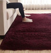 Maroon Plain-Fluffy Carpet 5*8