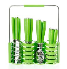 24- pieces cutlery set green normal