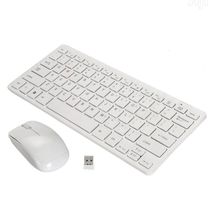 Mini Wireless Keyboard Mouse Combo - White