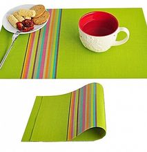 Large Rectangular Heat Resistant Dining Table Table Mats Placemats Rainbow Green