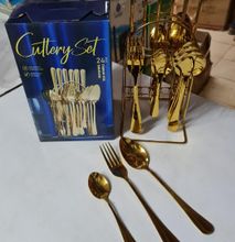 High Quality Gold Polished 24pcs Cutlery Set