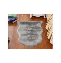 Grey Faux Fur Bedside Rug