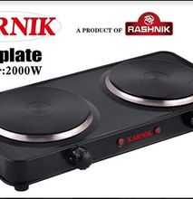 Rashnik KN-4079 Double Hot plate Electric Burner-2000Watts Black
