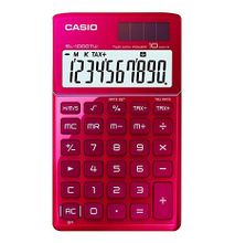 Pocket Size Calculator 10 Digits, 2 Way Power, Ex-Large Display Casio Red