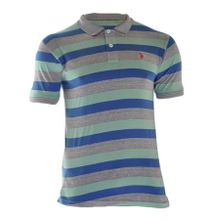 US POLO Grey And Green Striped Polo