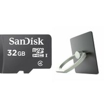 Sandisk Memory Card - 32GB - Black with Free Phone Ring - black