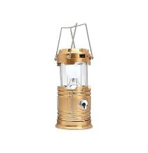Solar Bright LED Outdoor Recharge Camping Tent Light Lantern Hiking Fishing Lamp (Gold)