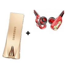 Samsung Flash Disk USB  3.1 Flash Dive 64GB with free earphones- Gold