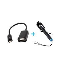 Otg Cable Adapter + Free Selfie Stick - For All phones