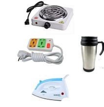 Electric Hot Plate + Two Way Extension Cable + Scarlett Iron Box + FREE Travelling Mug