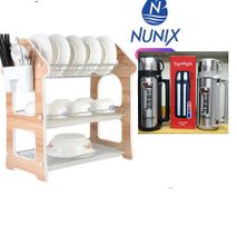 Nunix 3 Layers Dish Rack with 2 Litres Signature Flask