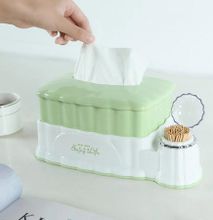Multifunction 2-in-1 Retractable Tissue Box With Toothpick Holder