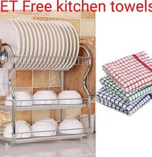 Buy  3 Tier Dish Rack - Get Free Kitchen Towels