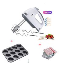 Hand mixer + 12 Hole Muffin Tray + Kitchen Towels
