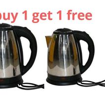 Generic Silver & Black Cordless Stainless Steel Electric Kettle - 1.8L Buy One Get One Free