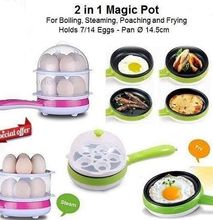 Multi-Function Mini Double Layers 14 Eggs Boiler with Electric Omelette Pan