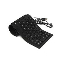 Flexible Waterproof Computer / Laptop - USB Keyboard - Black