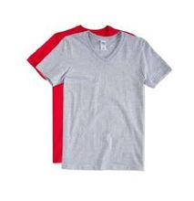Fashion 2 Pieces Men's V-Neck Cotton T-Shirts Short Sleeve