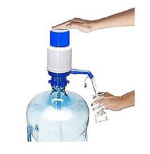 Drinking Water Hand Press Pump for Bottled Water - White & Blue